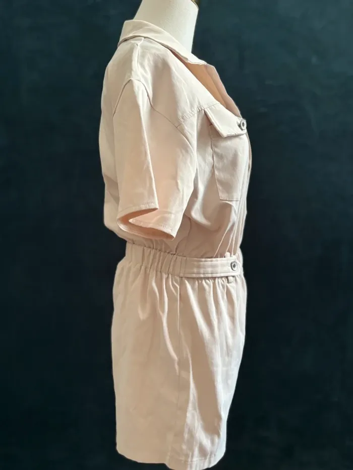 Combishort saharienne beige clair style utility - Taille S/M - photo numéro 3
