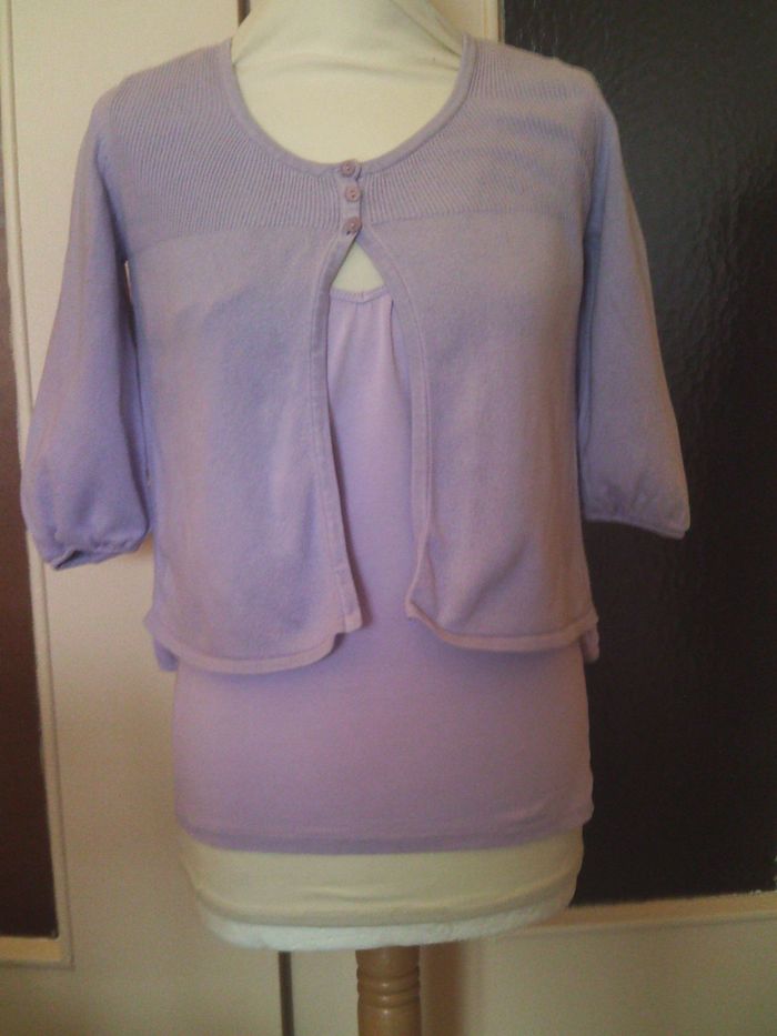 Tee shirt manche 3/4 & veste courte taille 38