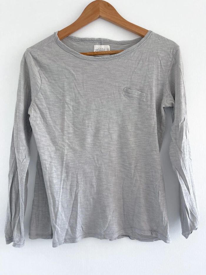 Haut manches longues gris Zara - photo numéro 4