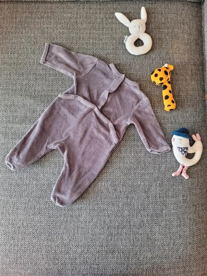 Pyjama 1 pièce velours 3 mois - photo numéro 5