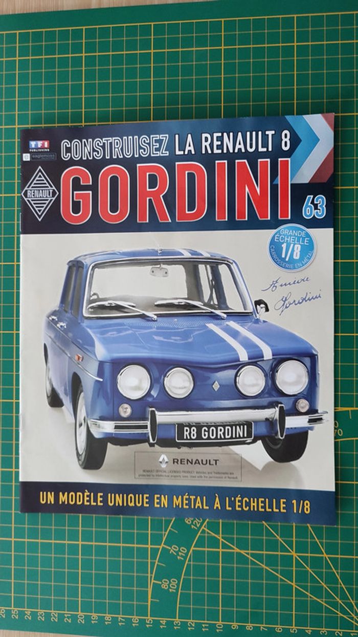 Fascicule seul sans pièce n°63 Renault R8 Gordini 1/8 1/8ème Eaglemoss collections #A67
