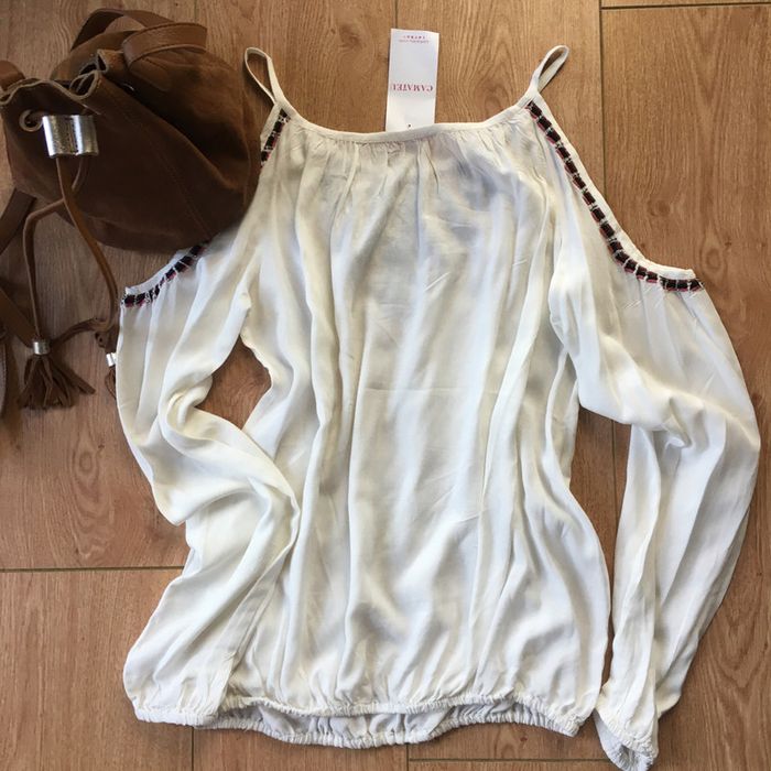 Blouse écrue broderie 🌼 Camaïeu 🌼 38 - photo numéro 5