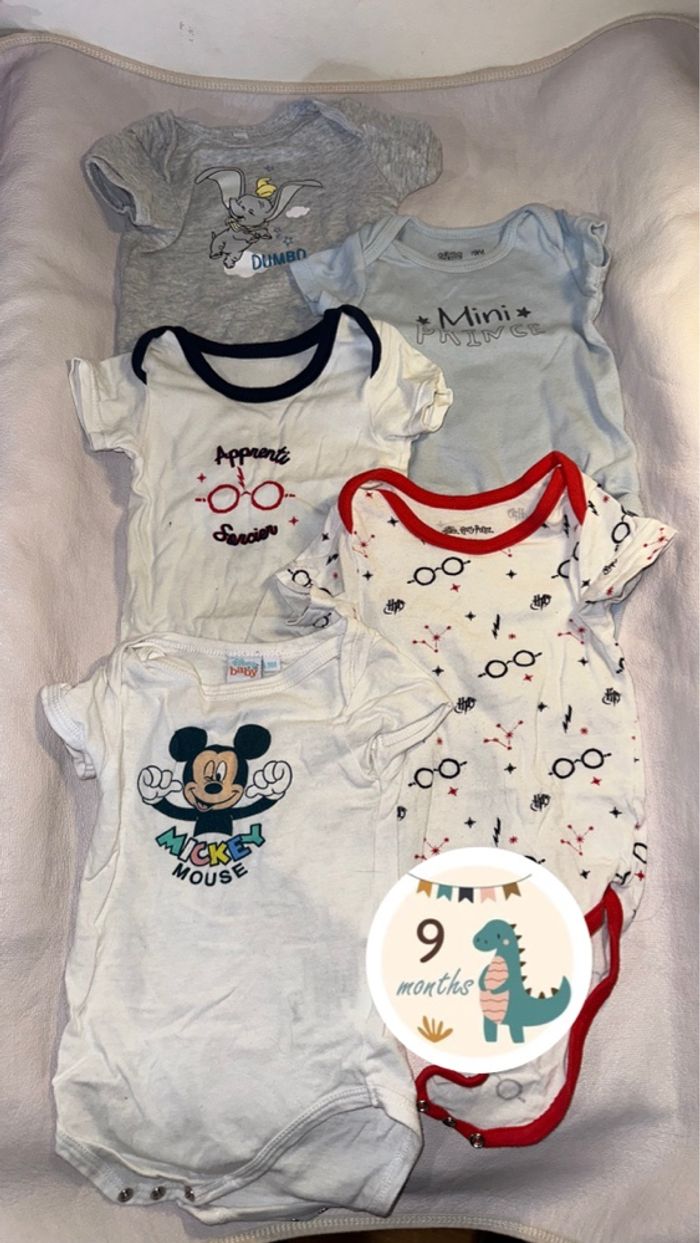 Lot de 10 bodies manches courtes – Taille 9 mois - photo numéro 2