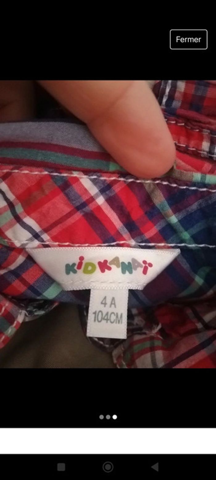 Chemise à carreaux bleu/rouge manches longues kidkanai 4 ans 2€5 - photo numéro 3