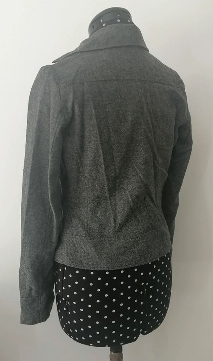 Veste / Blazer en laine gris foncé Taille 38 Promod - photo numéro 4