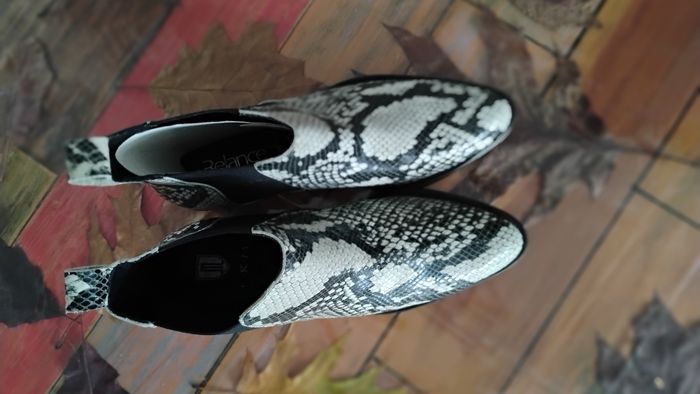 Chaussures femme boots Chelsea blanc/gris T 37 - photo numéro 7