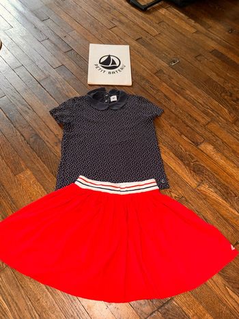 T-shirt et jupe petit bateau 10 ans
