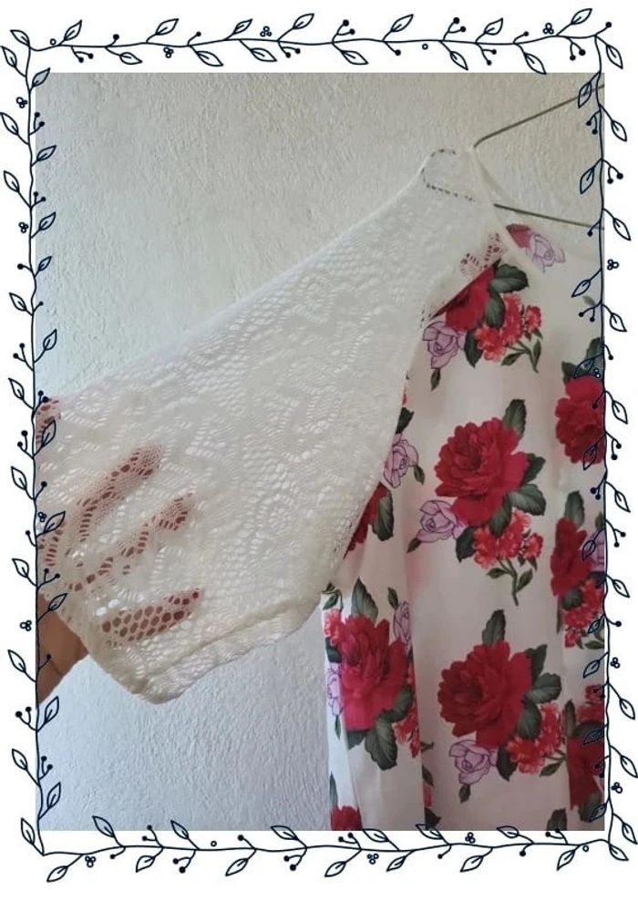 Blouse/tunique motif fleur - photo numéro 2