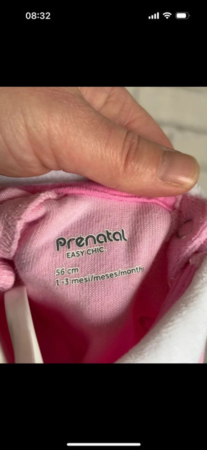 Pyjama velours Prénatal taille 1 - 3 mois - photo numéro 2