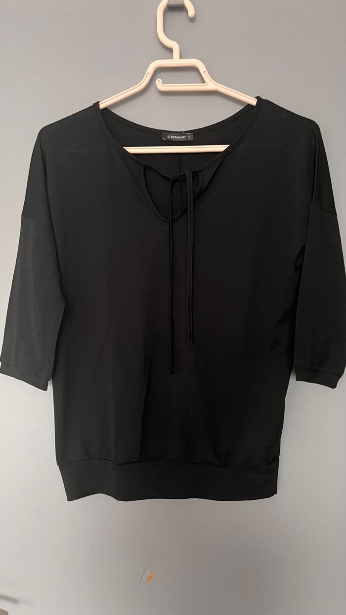 Blouse manches 3/4 In Extenso noire TS