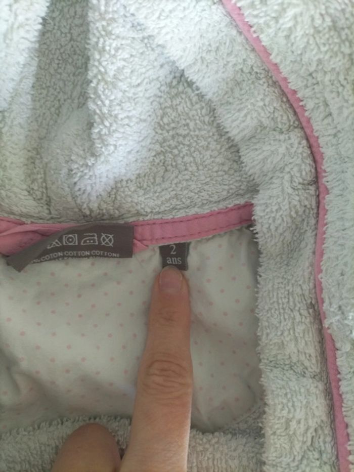 Peignoir sortie de bain 2ans carré blanc - photo numéro 8