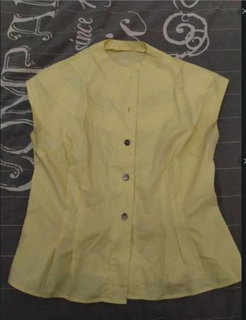 Corsage jaune chemise vintage t 40 42
