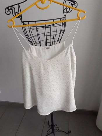 Top blanc à points noirs 36 Pimkie 