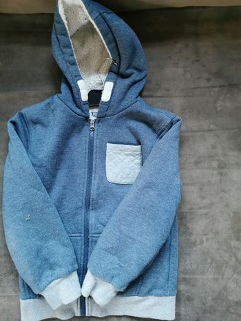Gilet bleu garçon à capuche