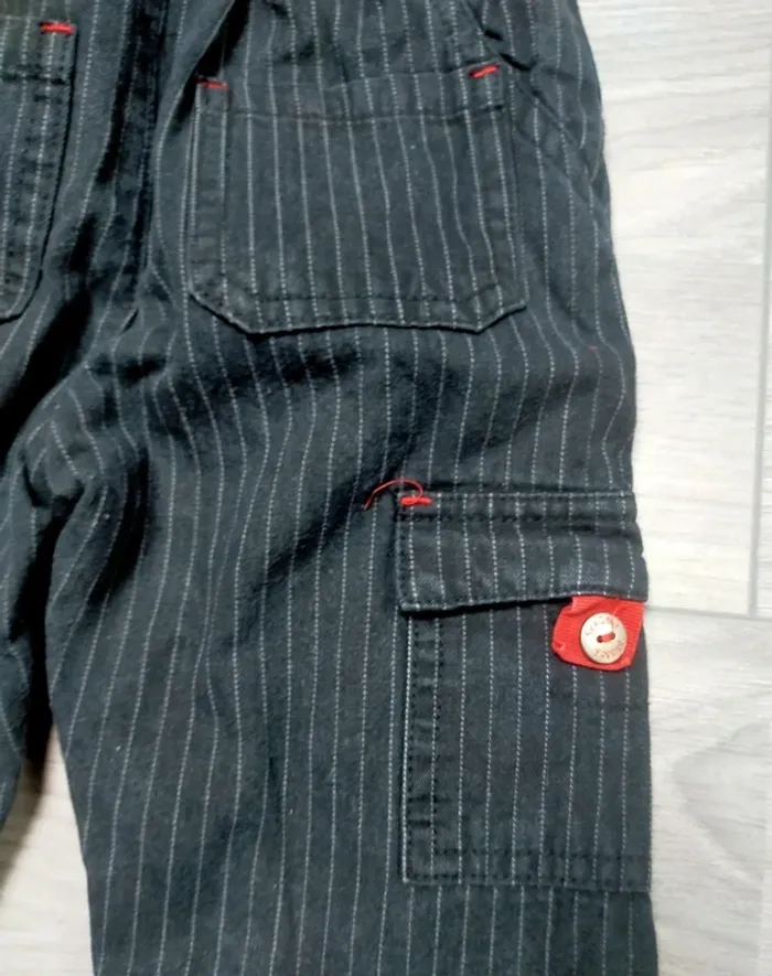 Pantalon noir rayé habillé bébé garçon 9 mois Sergent Major - photo numéro 6