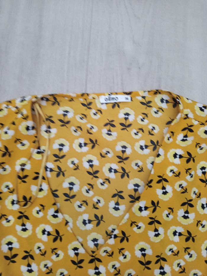 Blouse a manche jaune a motifs Gemo 36 S - photo numéro 4