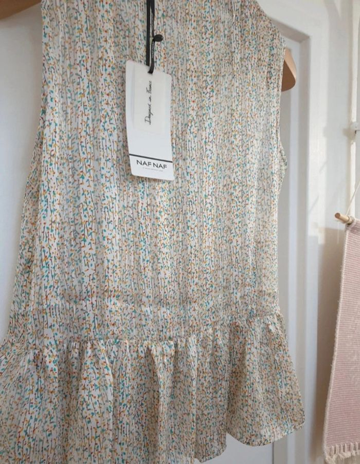 Top Haut Blouse Liberty Naf Naf Taille 36 - photo numéro 4