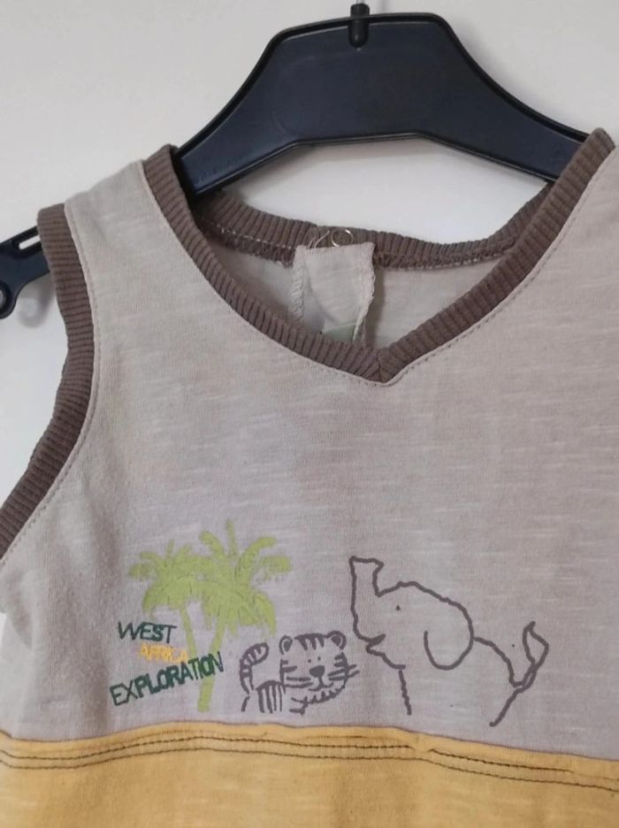 Barboteuse jaune beige marron safari / Petit Pirate - 12 mois - photo numéro 2