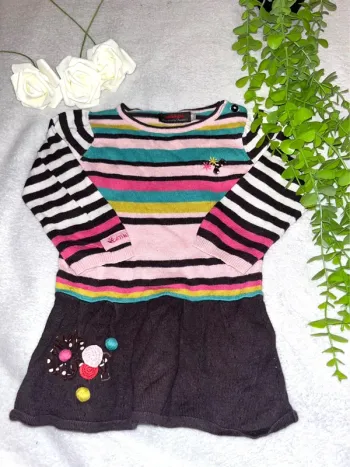 Très belle robe épaisse à longue manche bébé fille