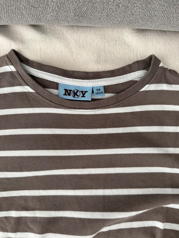 Lot 3 tee shirt rayés manches longues 10 ans - photo numéro 9