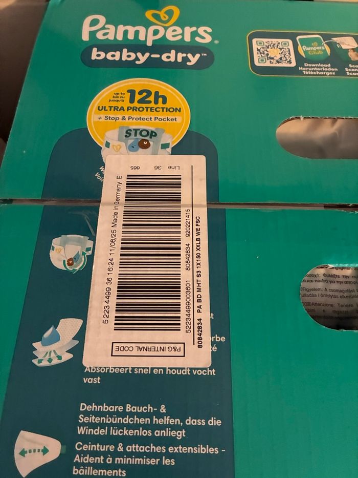 Taille 3 couches Pampers baby dry X 150 - photo numéro 2