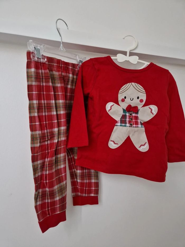 Ensemble Pyjamas pain d'épice à carreaux rouge marron 18-24mois Très bon état - photo numéro 2
