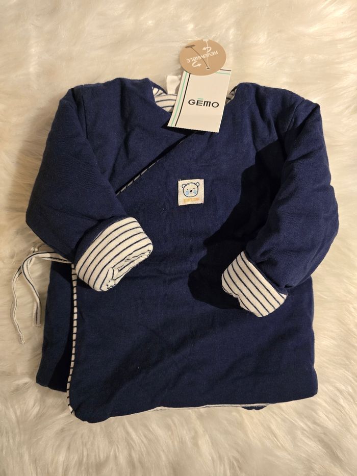 Neuf (non porté) 🏷🤩😍💙 superbe veste / gilet molleton  reversible mixte 3 mois 💙😍🤩