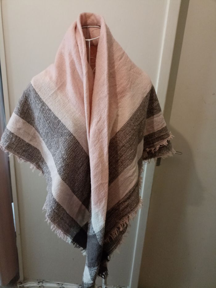 Foulard Plaid Rose & Gris - photo numéro 2