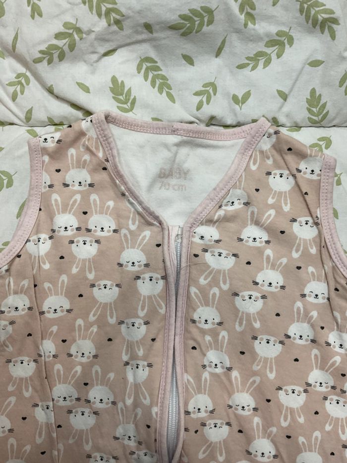 gigoteuse été 70cm rose motifs lapins - photo numéro 3