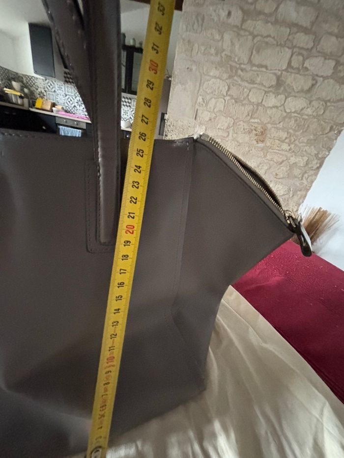 Sac Gerard Darel cuir gris authentique # - photo numéro 5