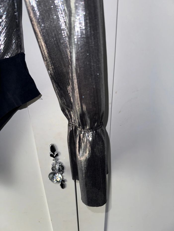 Body argenté et noir, Bershka, taille M - photo numéro 2