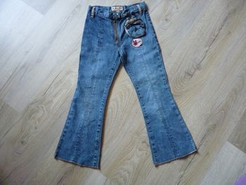 Jean Fille Gemo 6 ans pantalon bleu + pochette zippée TBE