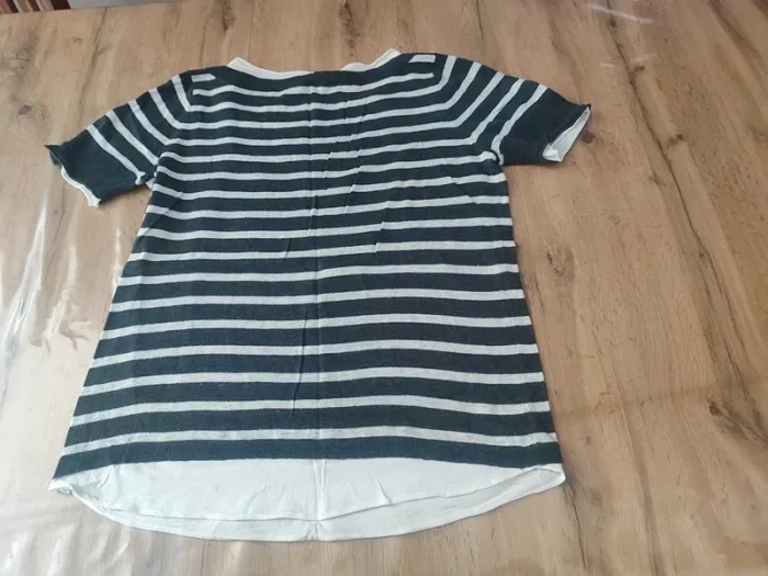 T-shirt Kookaï – L – Marinière Blanc/Marine – État : Excellent - photo numéro 2