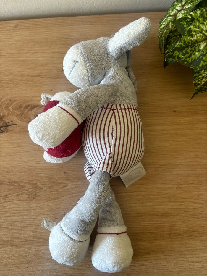 Doudou peluche âne paquito gris blanc coccinelle musical noukies - photo numéro 4