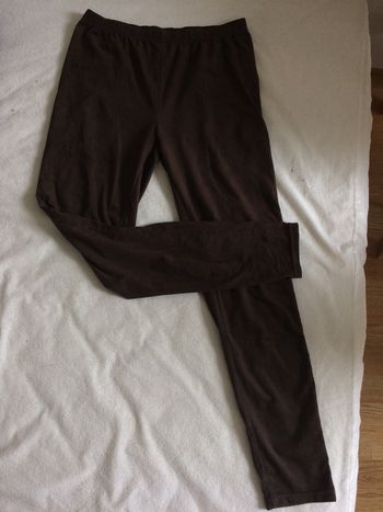 Legging velour marron La Halle XS/34/36