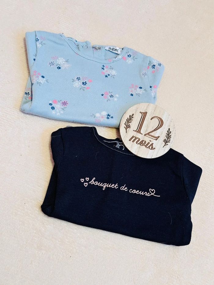 Lot 2 t-shirts manches longues Gémo - photo numéro 2