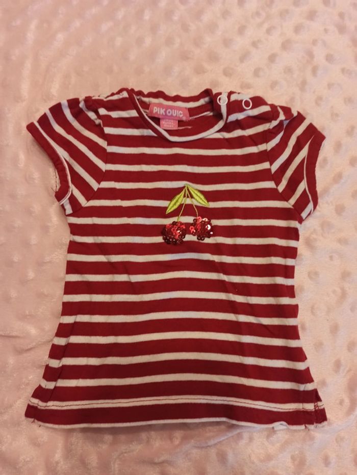 Tee-shirt manches courtes cerises 🍒 3 mois