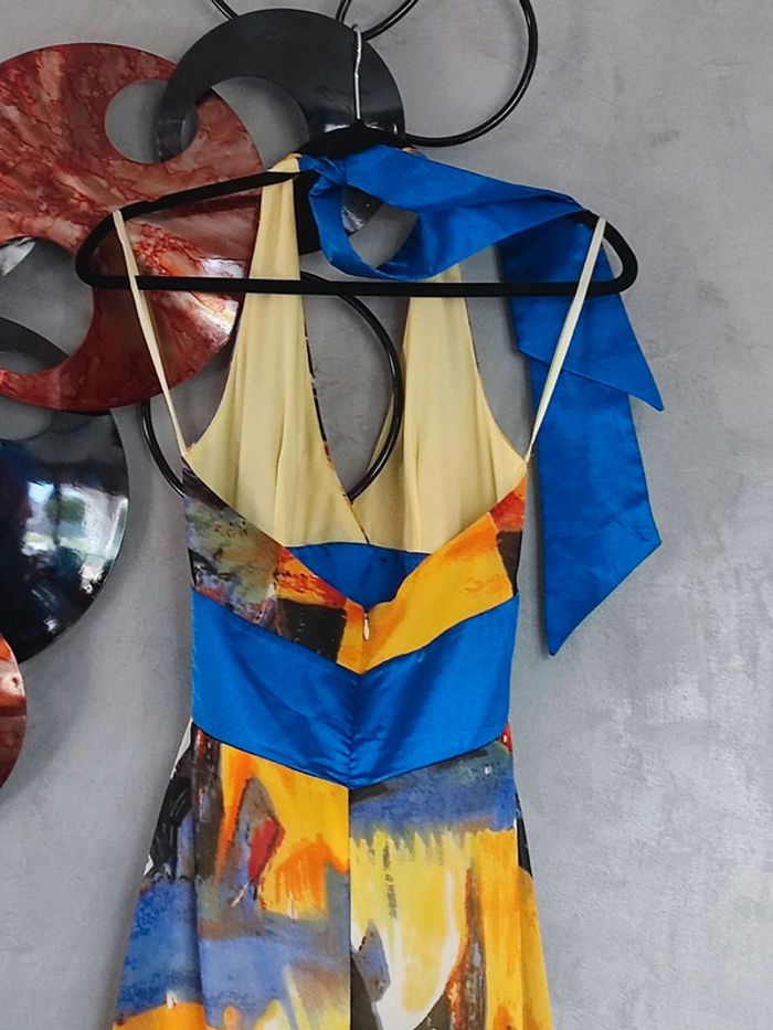 Ensemble robe et étole jaunes à motifs et sequins Kharisma - photo numéro 4