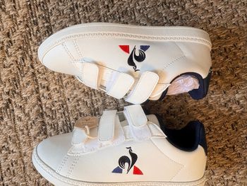 Basket à scratch blanche Le Coq Sportif cuir mixte fille garçon 32 neuf