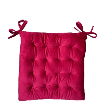 Coussin galette de chaise 40×40 cm – Effet velours Pourpre Neuf