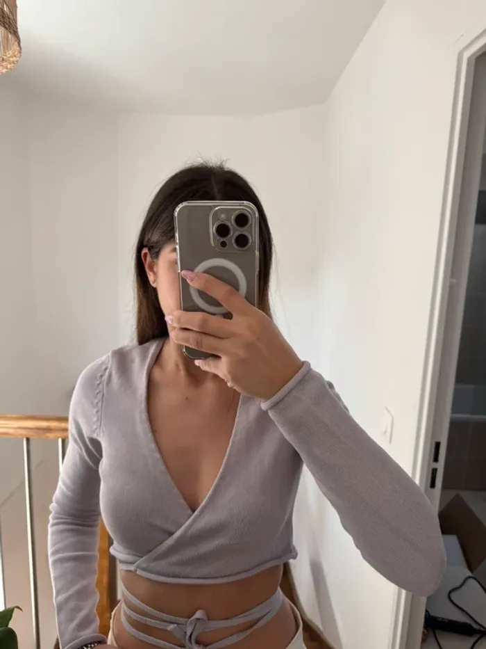 Haut cache cœur Zara Lila manches longues - photo numéro 2