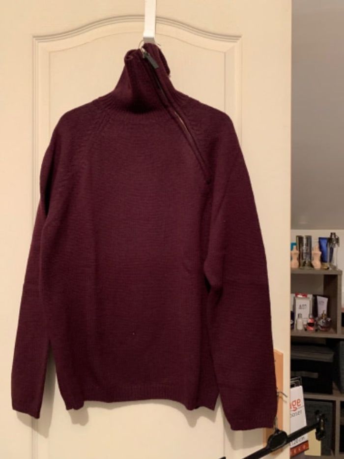 Pull col roulé zip