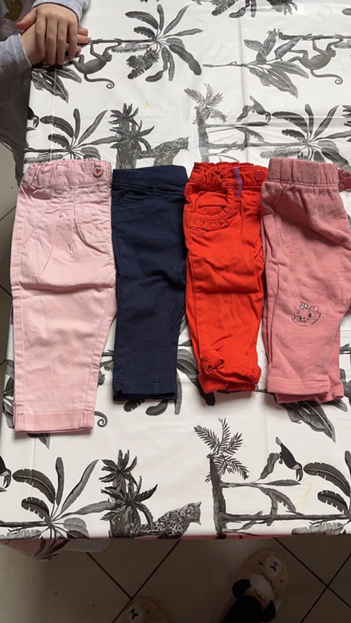 Lot de 4 pantalons fille 6 mois