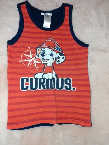 T shirt débardeur marcel pat patrouille, paw patrol curious