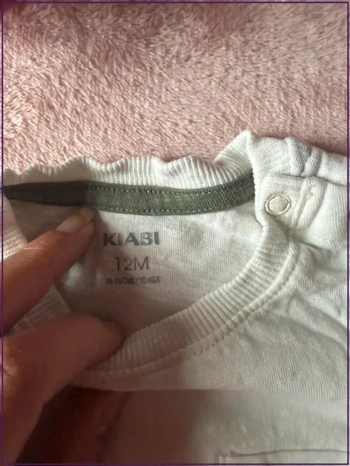 T-shirt manches longues blanc - Kiabi (12 mois) - photo numéro 2