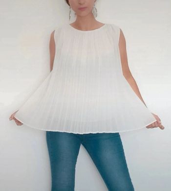 Haut plissé fluide blanc chic Zara taille 36