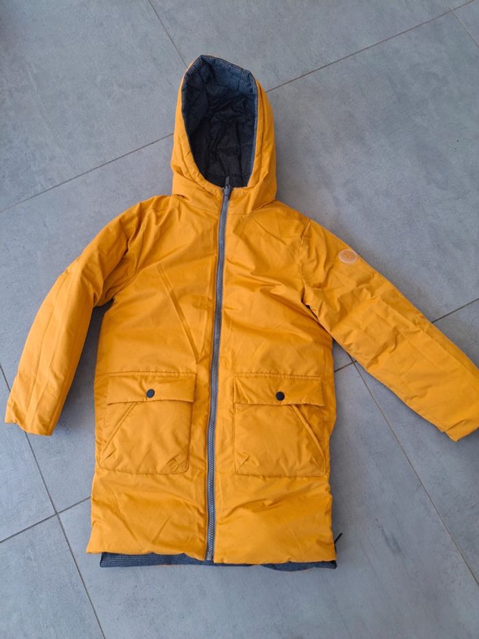 Doudoune réversible grise / moutarde 8 ans - photo numéro 4