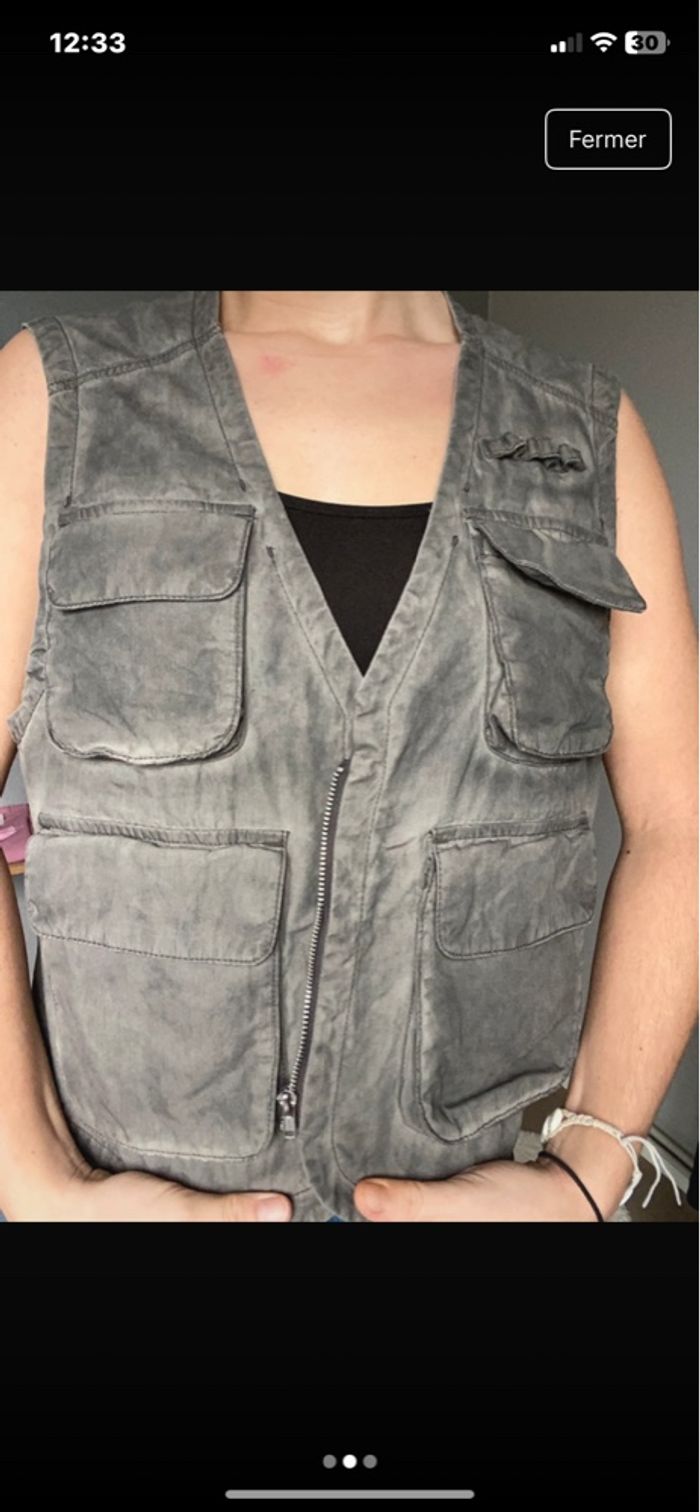 Veste sans manche gris h&m taille m - photo numéro 2