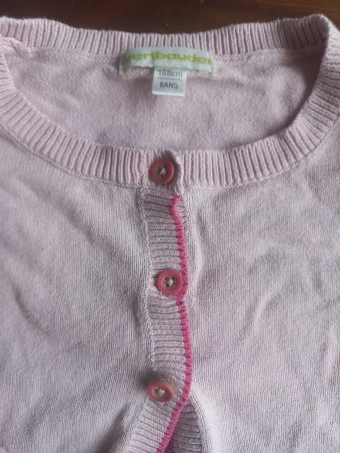 Gilet rose pâle vertbaudet 5ans 108cm - photo numéro 3
