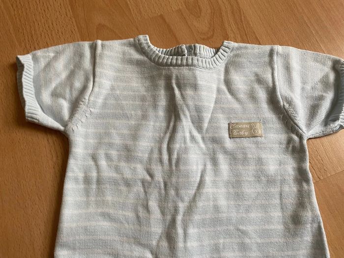 Belle combishort à rayures T. 9 mois/71 cm mixte TBE - photo numéro 6